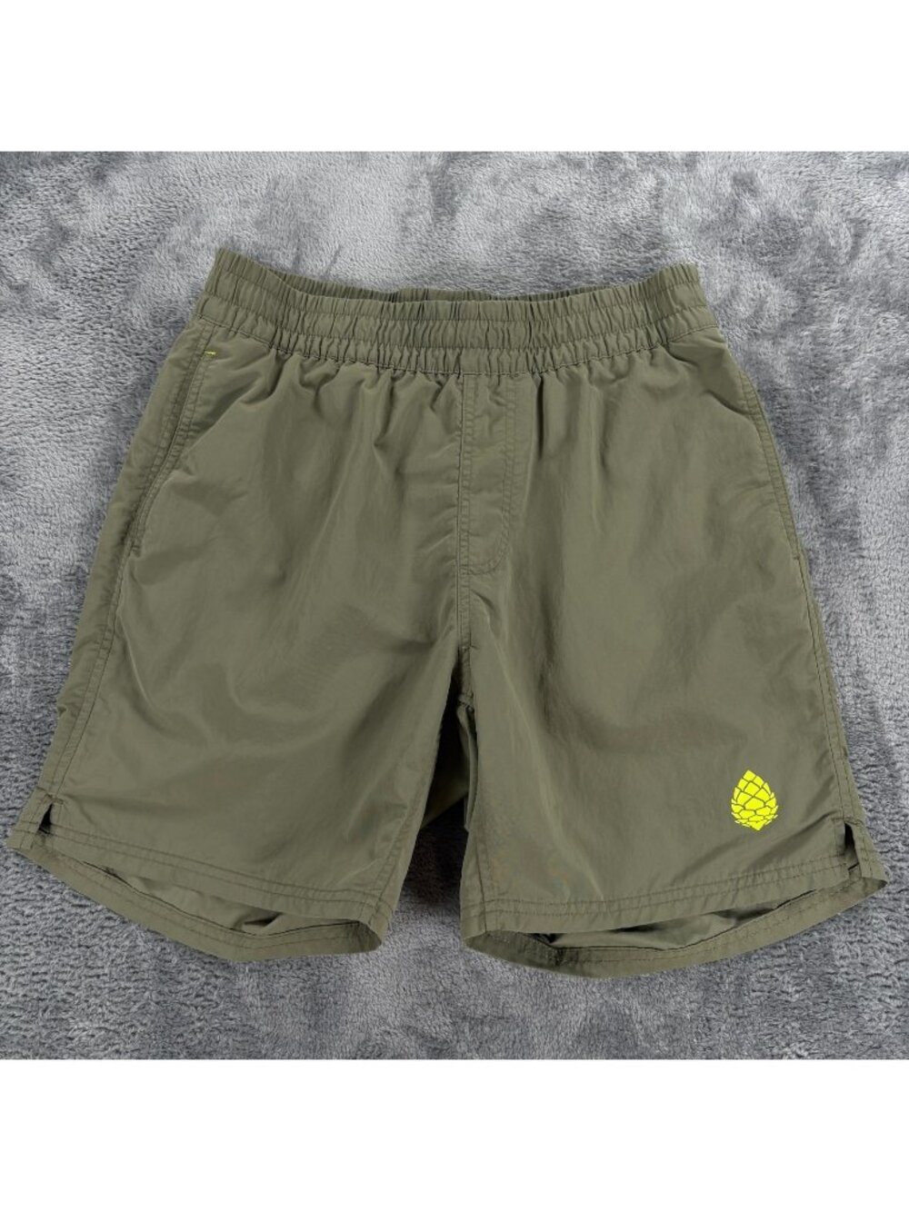 Stio CFS Drifter Lined Shorts Men Small 16 Olive Green Nylon Swim Trunks 28x6in